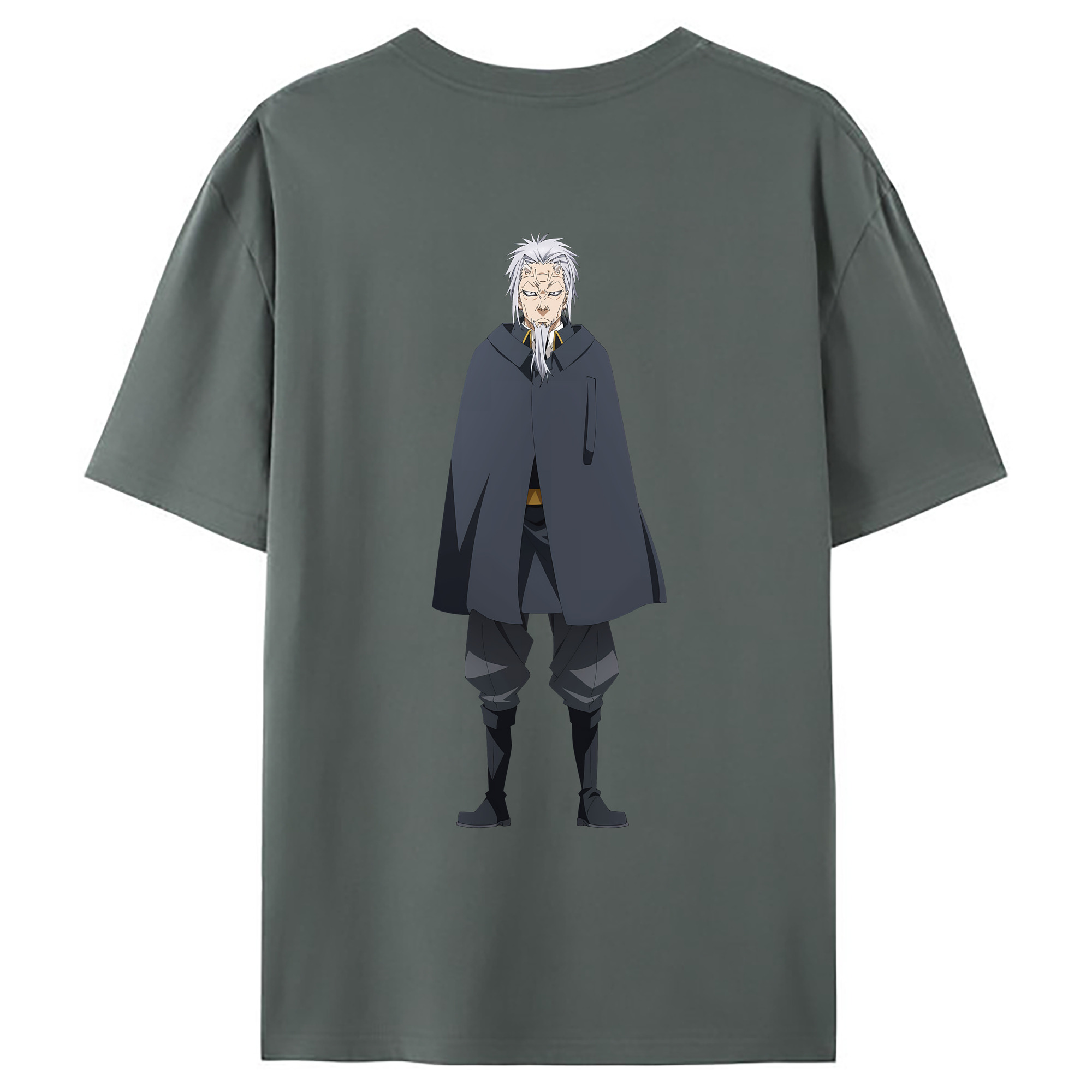 （画像用） 転スラ Regarding Reincarnated to Slime 綿100％ メンズ半袖Tシャツ（バックプリント） 通気性